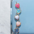 Load image into Gallery viewer, Yellow Gold Diamond and Pink Opal Chubby Heart Charm
