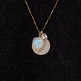 Load image into Gallery viewer, Yellow Gold Diamond and Fire Opal Chubby Heart Charm
