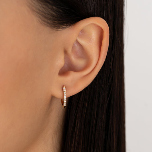 Oval Large 15mm Diamond Hoops