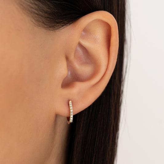Oval Medium 12.5mm Diamond Hoops