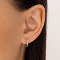 Load image into Gallery viewer, Oval Medium 12.5mm Diamond Hoops
