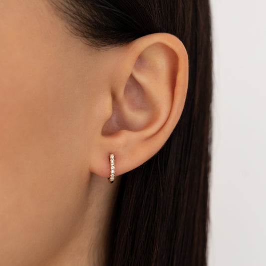 Oval Small 10mm Diamond Hoops