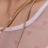 All The Way Yellow Gold 4.95cts Diamond 16.50" Tennis Choker Necklace