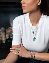 Yellow Gold Emerald and Diamond Button Charm