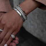 White Gold and Diamond Medium Flat Top Cuff Bracelet