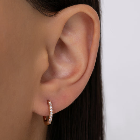Round Medium 12.50mm Diamond Hoops