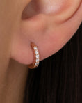 Load image into Gallery viewer, Round Small 10mm Diamond Hoops
