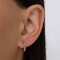 Load image into Gallery viewer, Round Medium 12.50mm Diamond Hoops
