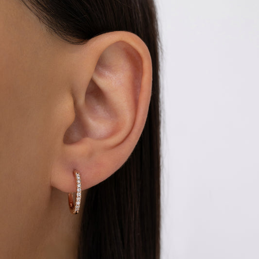 Round Large 15mm Diamond Hoops