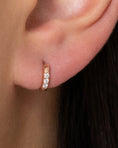 Load image into Gallery viewer, Round Itsy 8mm Single Diamond Huggie
