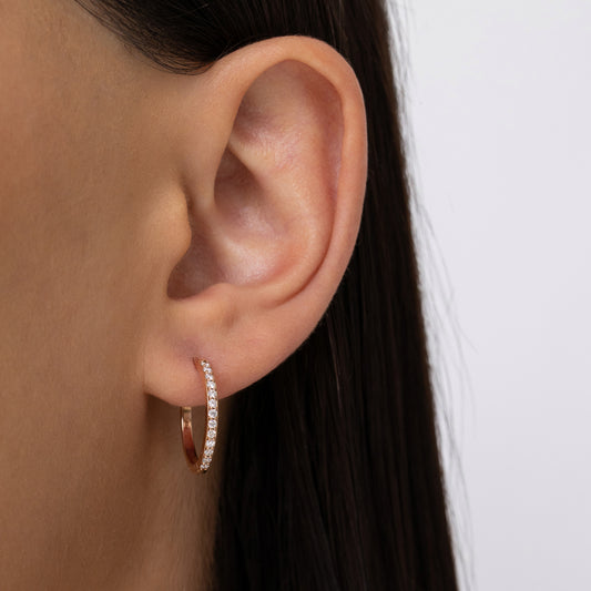 Round Jumbo 18mm Diamond Hoops