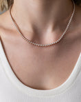 Load image into Gallery viewer, Rose Gold Half Bezel All The Way 13.00cts Round Diamond 17.00" Tennis Necklace
