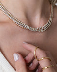 Load image into Gallery viewer, Rose Gold Half Bezel All The Way 13.00cts Round Diamond 17.00" Tennis Necklace
