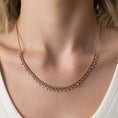 Load image into Gallery viewer, Rose Gold Diamond Drop Bezel Ball Chain Necklace
