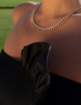 Yellow Gold and Diamond 10.25cts Tennis Necklace