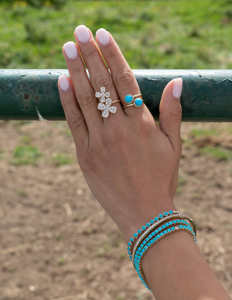 18 Karat Yellow Gold Floral Cocktail Ring
