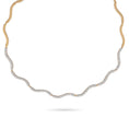 Load image into Gallery viewer, 14 Karat Yellow Gold and Diamond Wave Necklace
