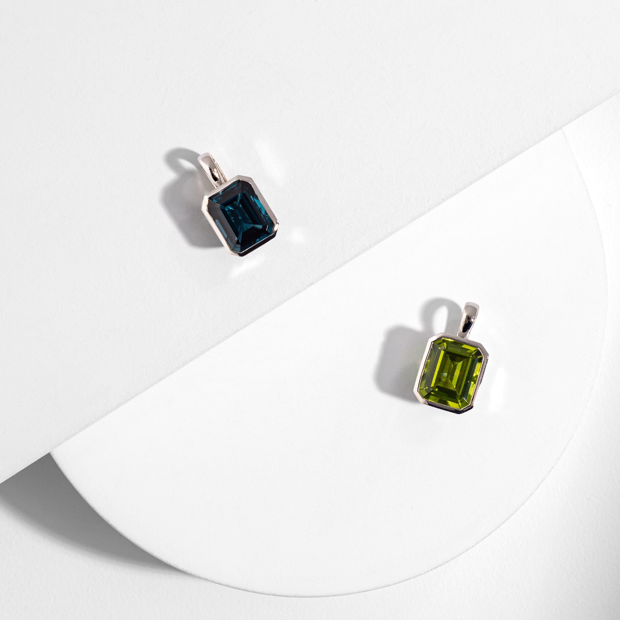 14 Karat White Gold London Blue Topaz Charm