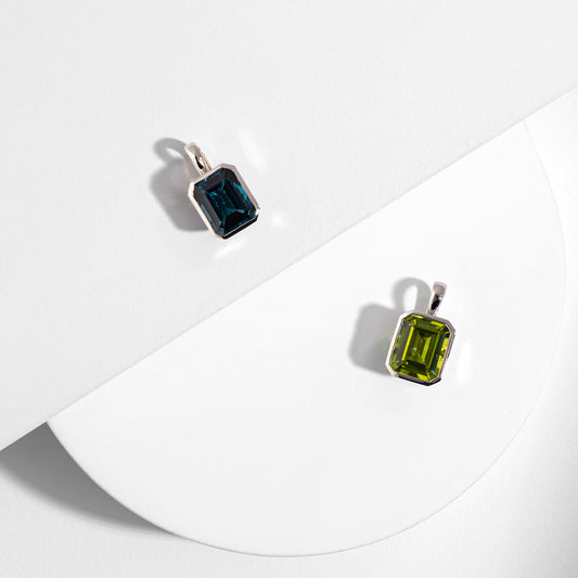 14 Karat White Gold London Blue Topaz Charm