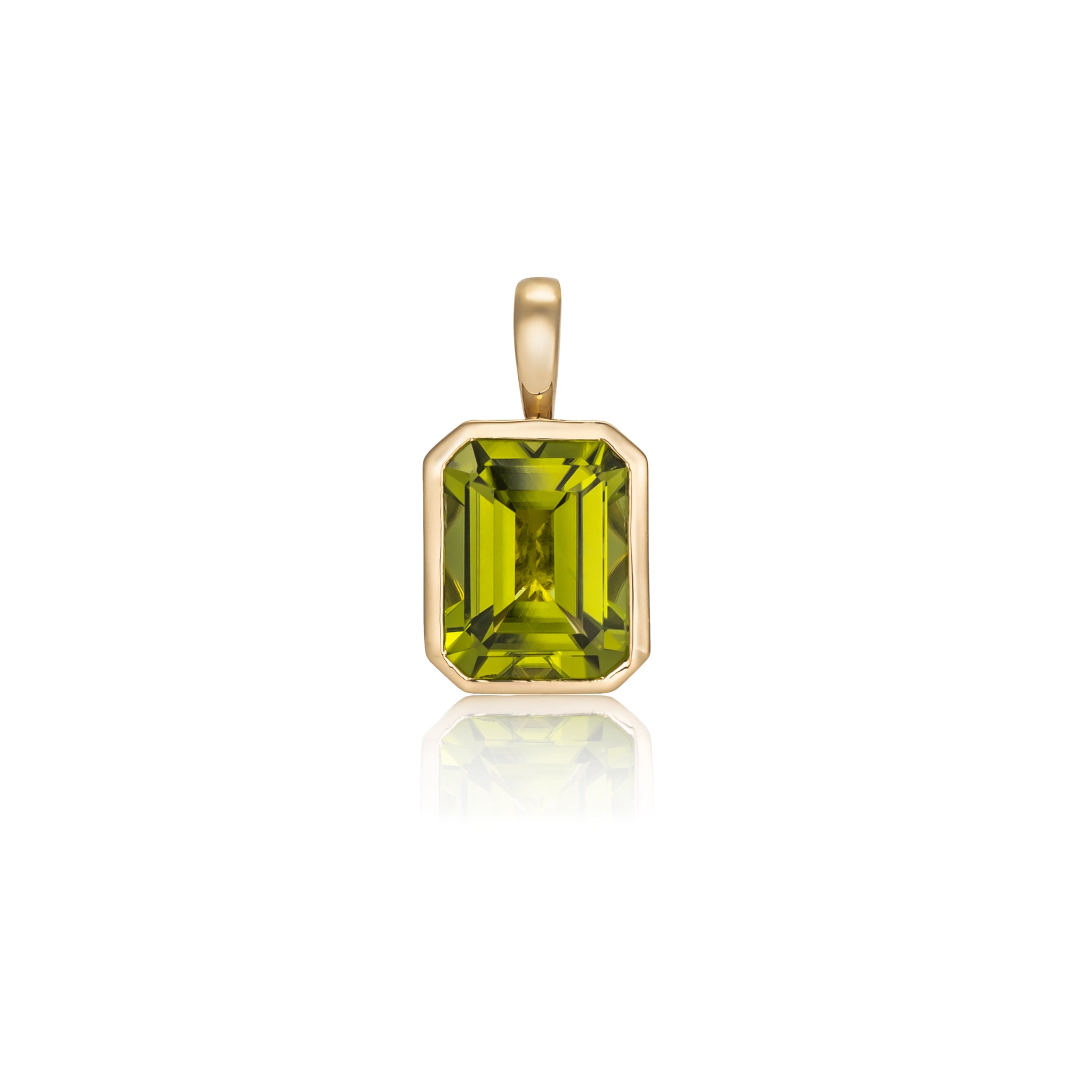 14 Karat Yellow Gold Peridot Charm