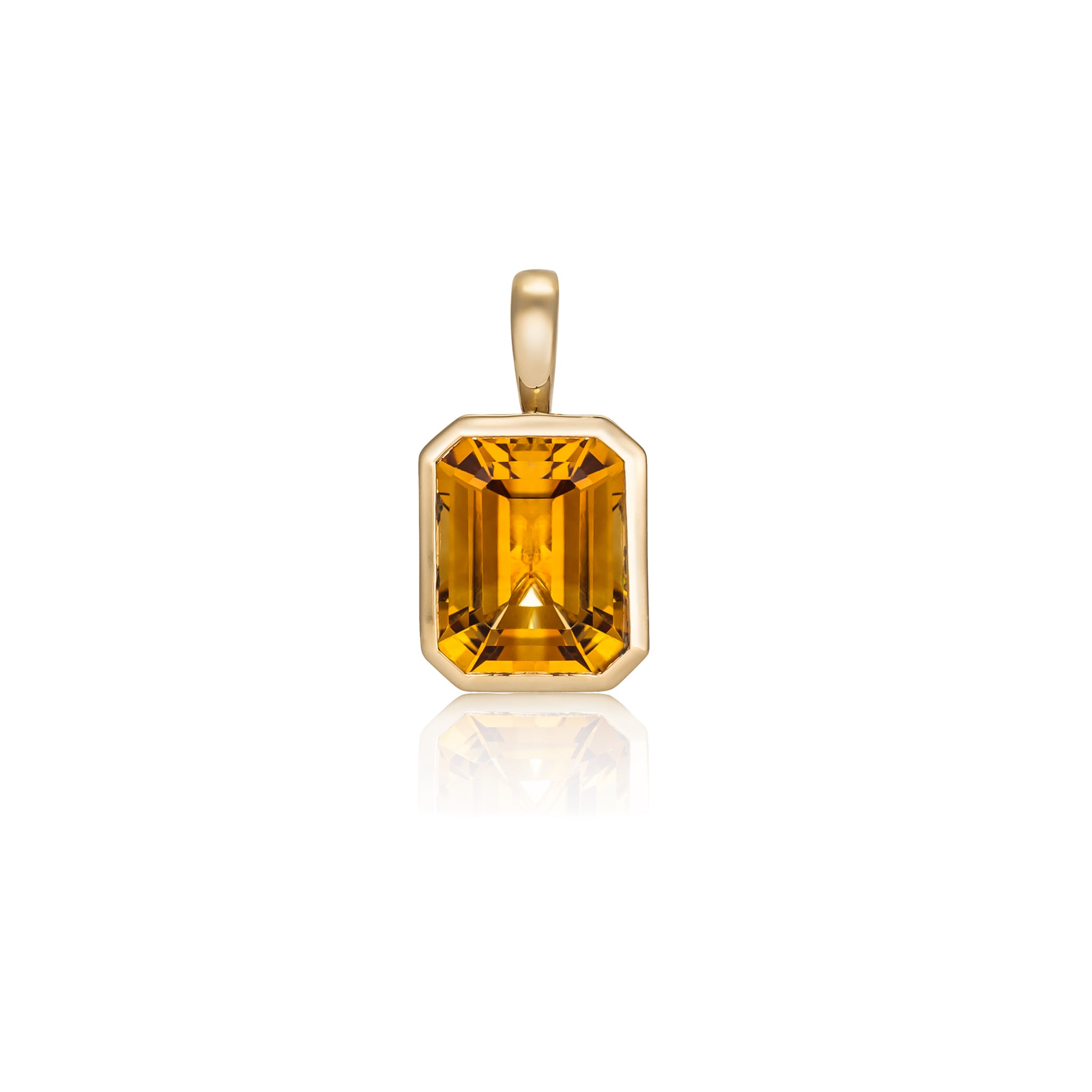 14 Karat Yellow Gold Citrine Charm
