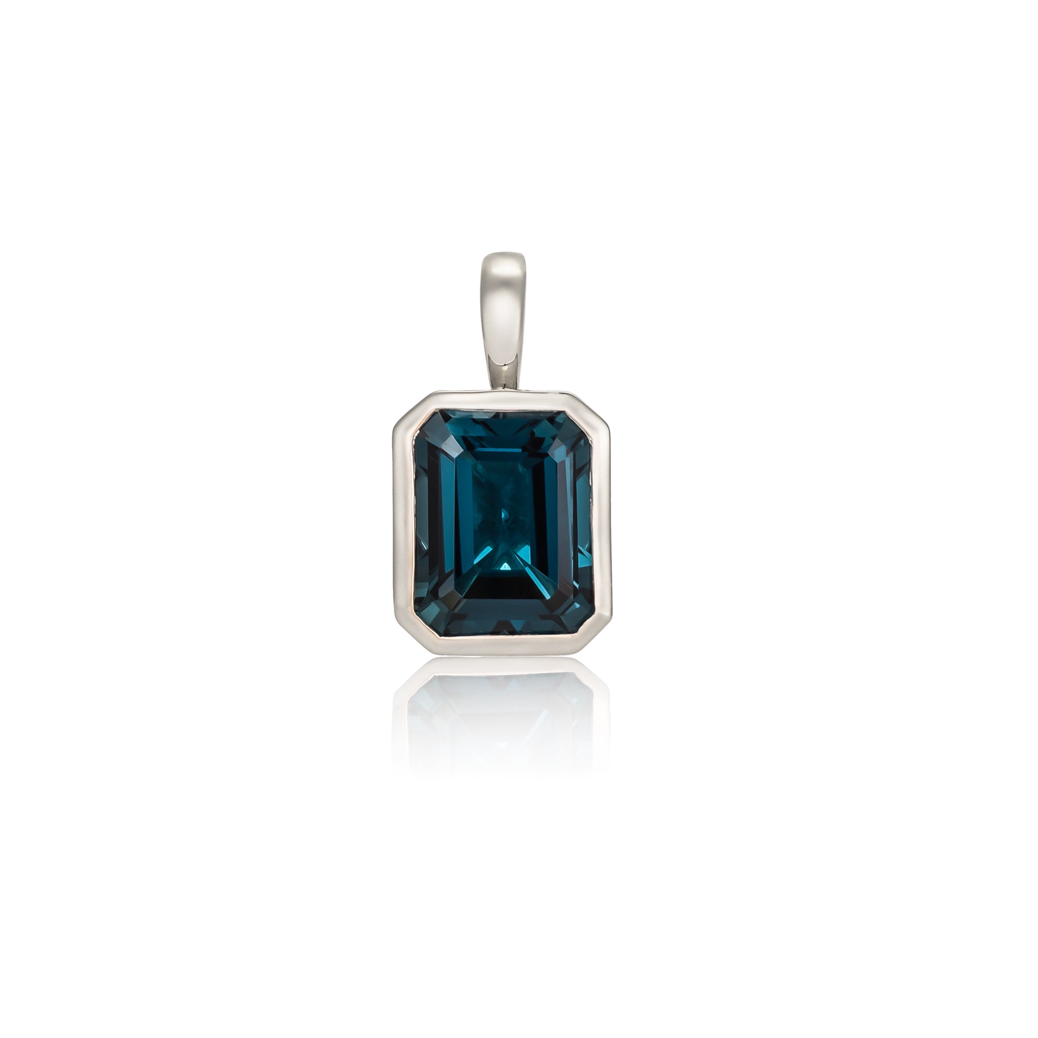 14 Karat White Gold London Blue Topaz Charm