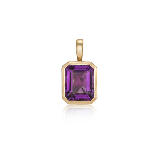 14 Karat Yellow Gold Amethyst Charm