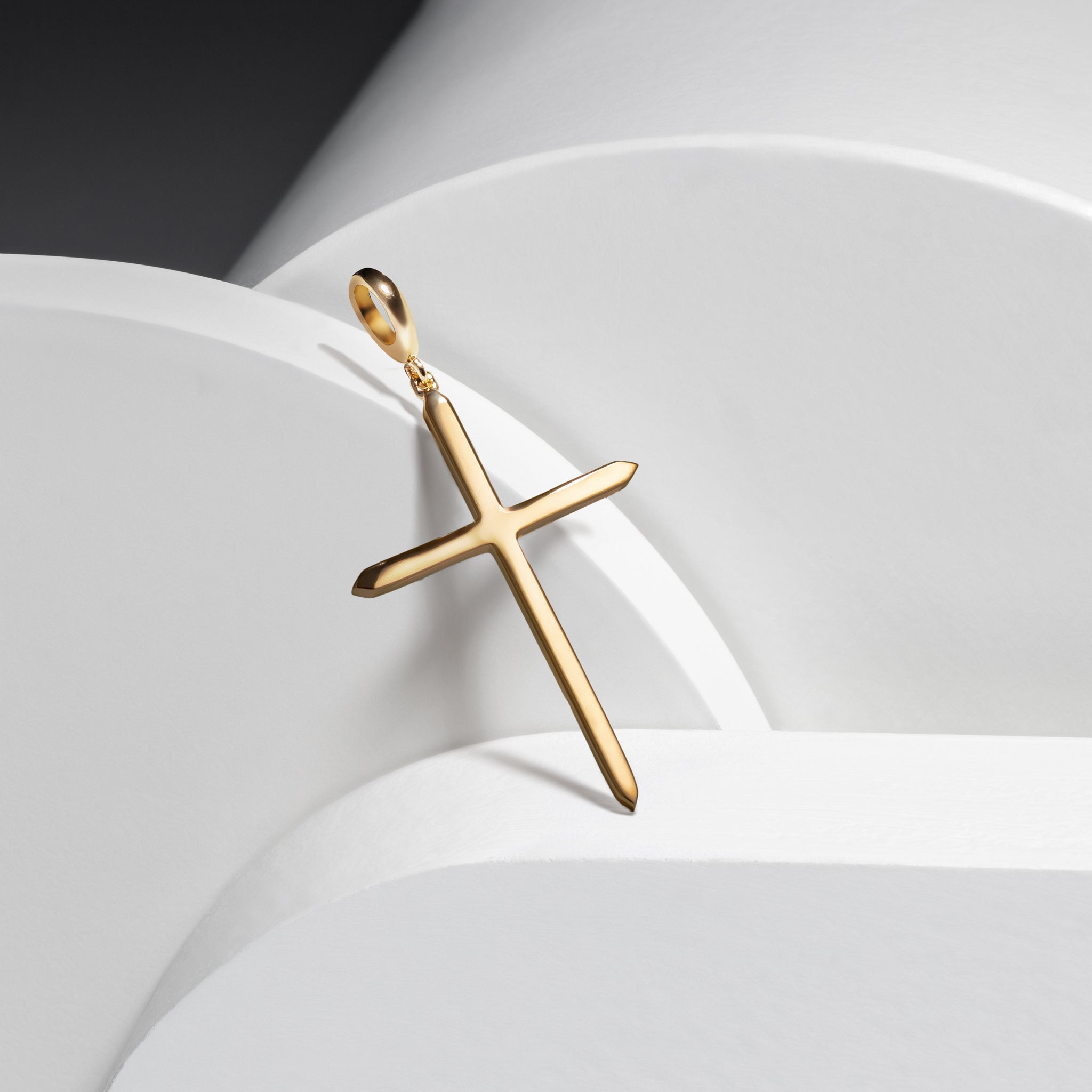 14 Karat Yellow Gold Jumbo Cross Pendant