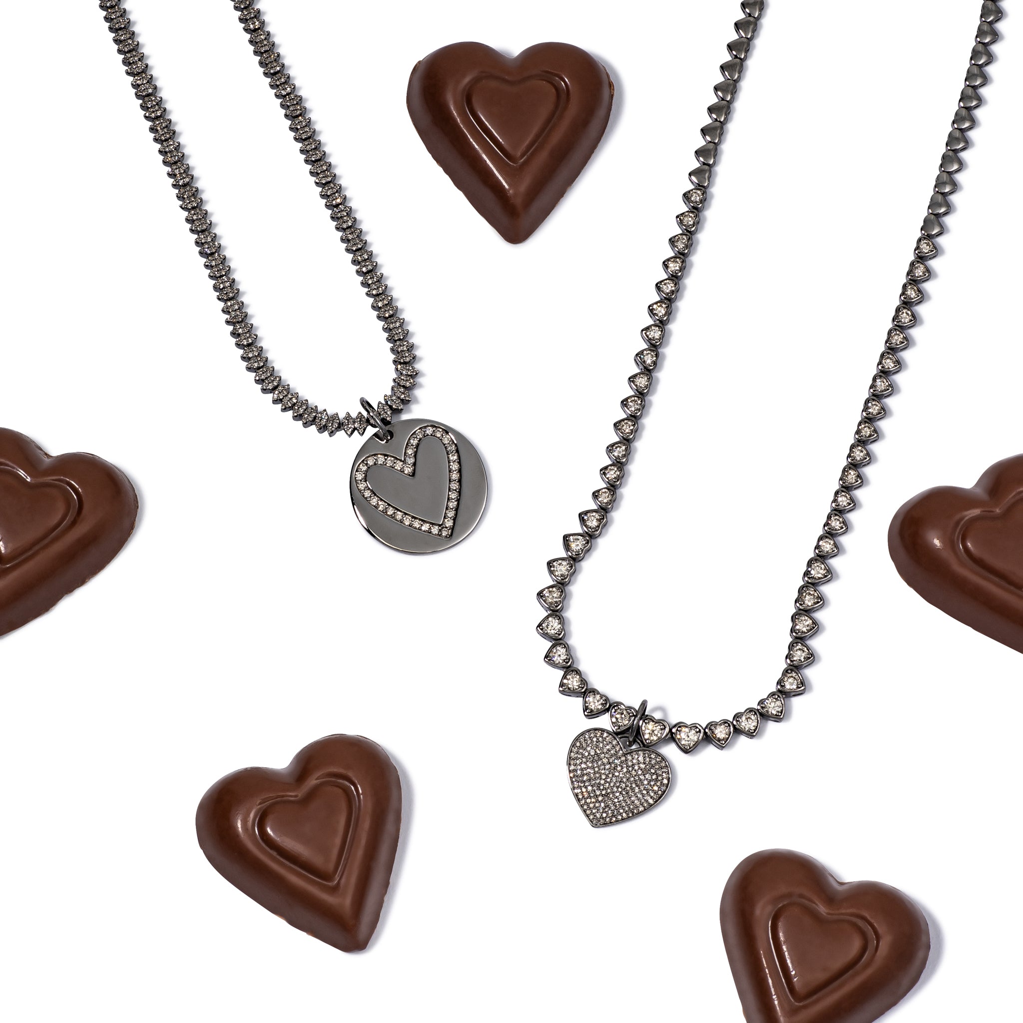 Sterling Silver and Diamond Heart Disk Charm