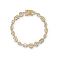 Load image into Gallery viewer, 14 Karat Yellow Gold Multi Shape White Topaz Bracelet
