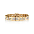 Load image into Gallery viewer, 14 Karat Two Tone Multi Shape Diamond Bracelet
