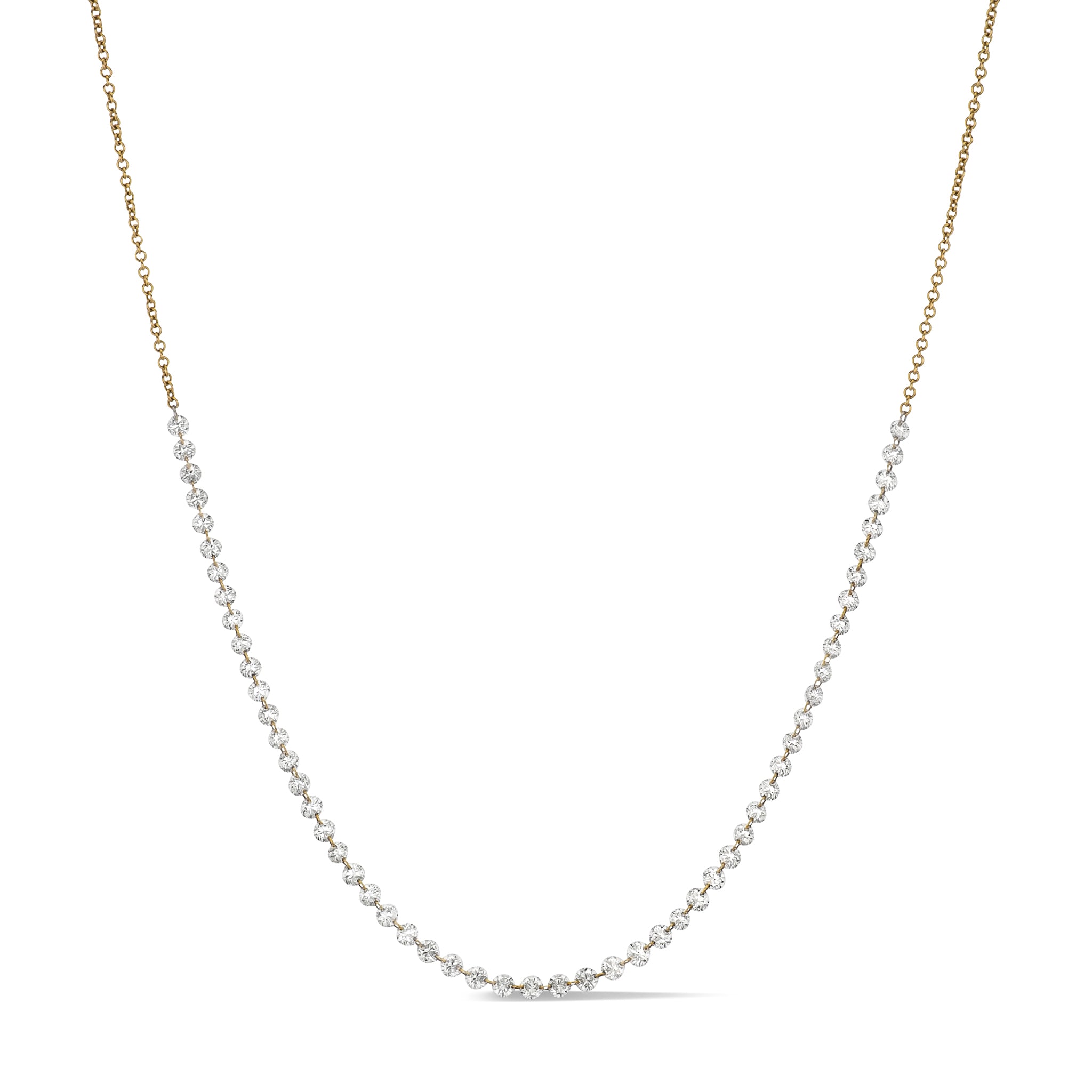 18 Karat Yellow Gold Aspen Air 5.75" Diamond Necklace