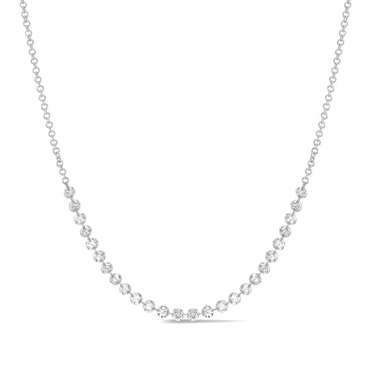 18 Karat White Gold Aspen Air 3.00" Diamond Necklace