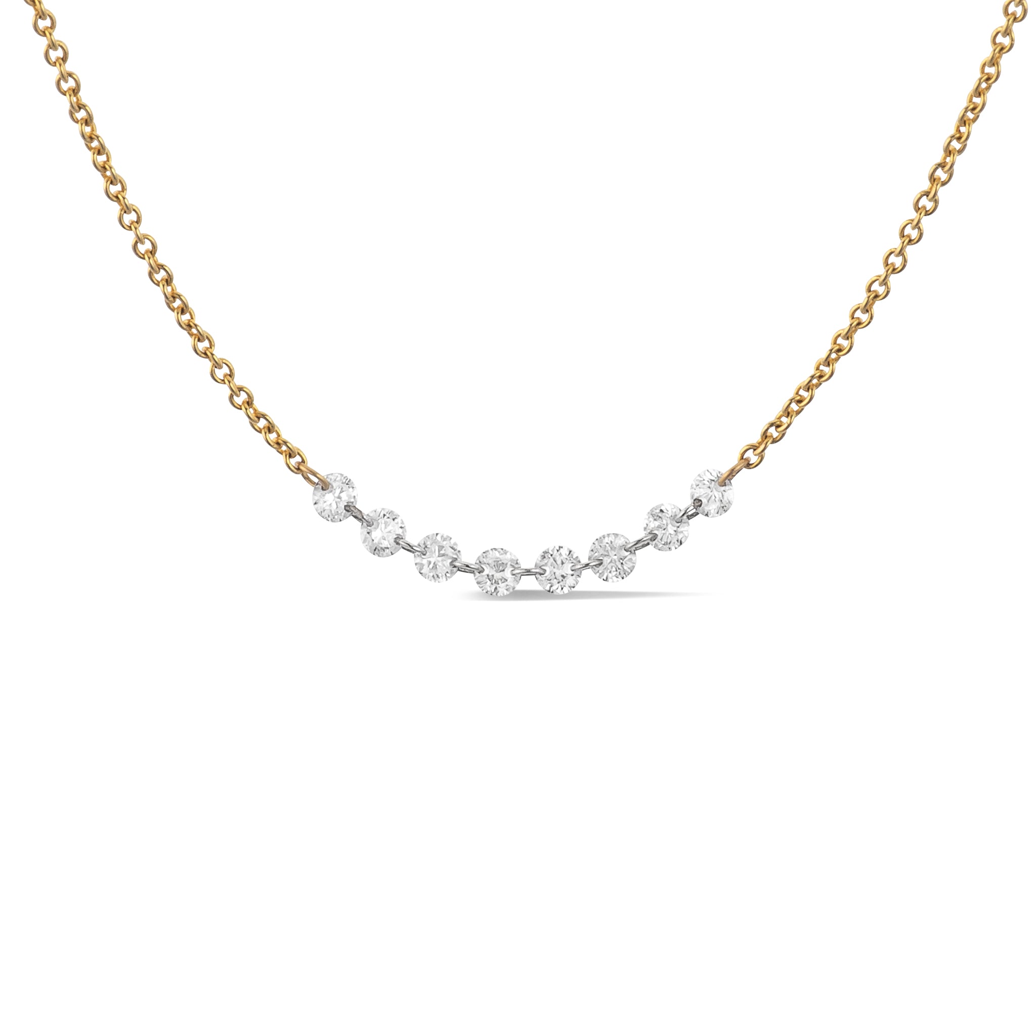 18 Karat Yellow Gold Aspen Air Eight Diamond Necklace