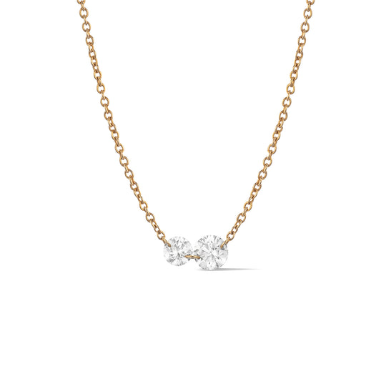 18 Karat Yellow Gold Aspen Air Two Diamond Necklace