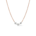 Load image into Gallery viewer, 14 Karat Rose Gold Aspen Air Three Diamond Necklace
