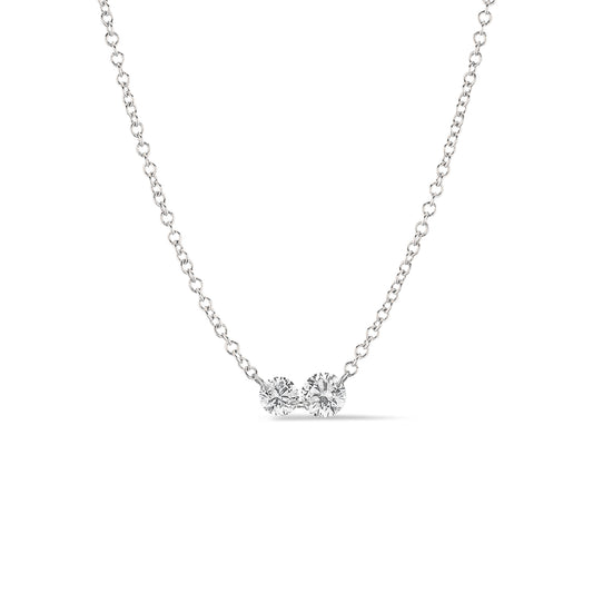 14 Karat White Gold Aspen Air Two Diamond Necklace