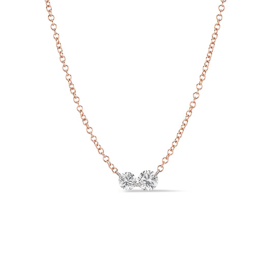 14 Karat Rose Gold Aspen Air Two Diamond Necklace