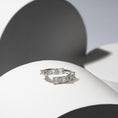 Load image into Gallery viewer, 18 Karat White Gold and Diamond Emerald Cut Bypass Ring
