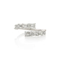 Load image into Gallery viewer, 18 Karat White Gold and Diamond Emerald Cut Bypass Ring
