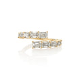 Load image into Gallery viewer, 18 Karat Yellow Gold and Diamond Emerald Cut Bypass Ring
