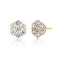 Load image into Gallery viewer, 18 Karat Yellow Gold Floral Stud Earrings 3.25cts
