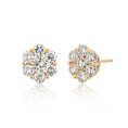 Load image into Gallery viewer, 18 Karat Yellow Gold Floral Stud Earrings 2.50cts
