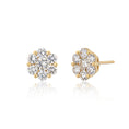 Load image into Gallery viewer, 18 Karat Yellow Gold Floral Stud Earrings 1.50cts
