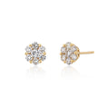 Load image into Gallery viewer, 18 Karat Yellow Gold Floral Stud Earrings 1.00cts
