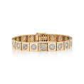 Load image into Gallery viewer, 14 Karat Two Tone Multi Shape Diamond Bracelet
