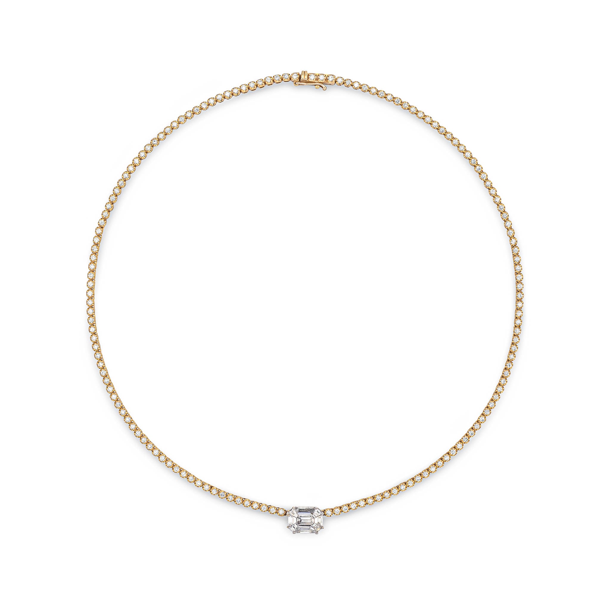 18 Karat Yellow Gold Mosaic 4.00cts Diamond 16.00