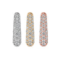 Load image into Gallery viewer, Three Row Pave Diamond 15mm Hoops
