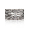 Load image into Gallery viewer, 4mm Gray Crystal with White Cubic Zirconia Seven Wrap Bracelet and Necklace
