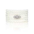 Load image into Gallery viewer, 4mm White Crystal with White Cubic Zirconia Seven Wrap Bracelet and Necklace

